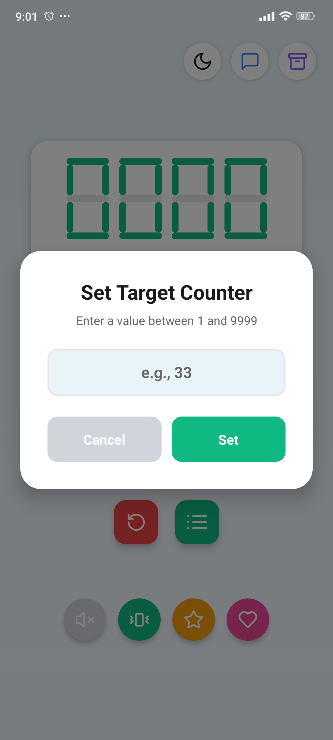 Set target count