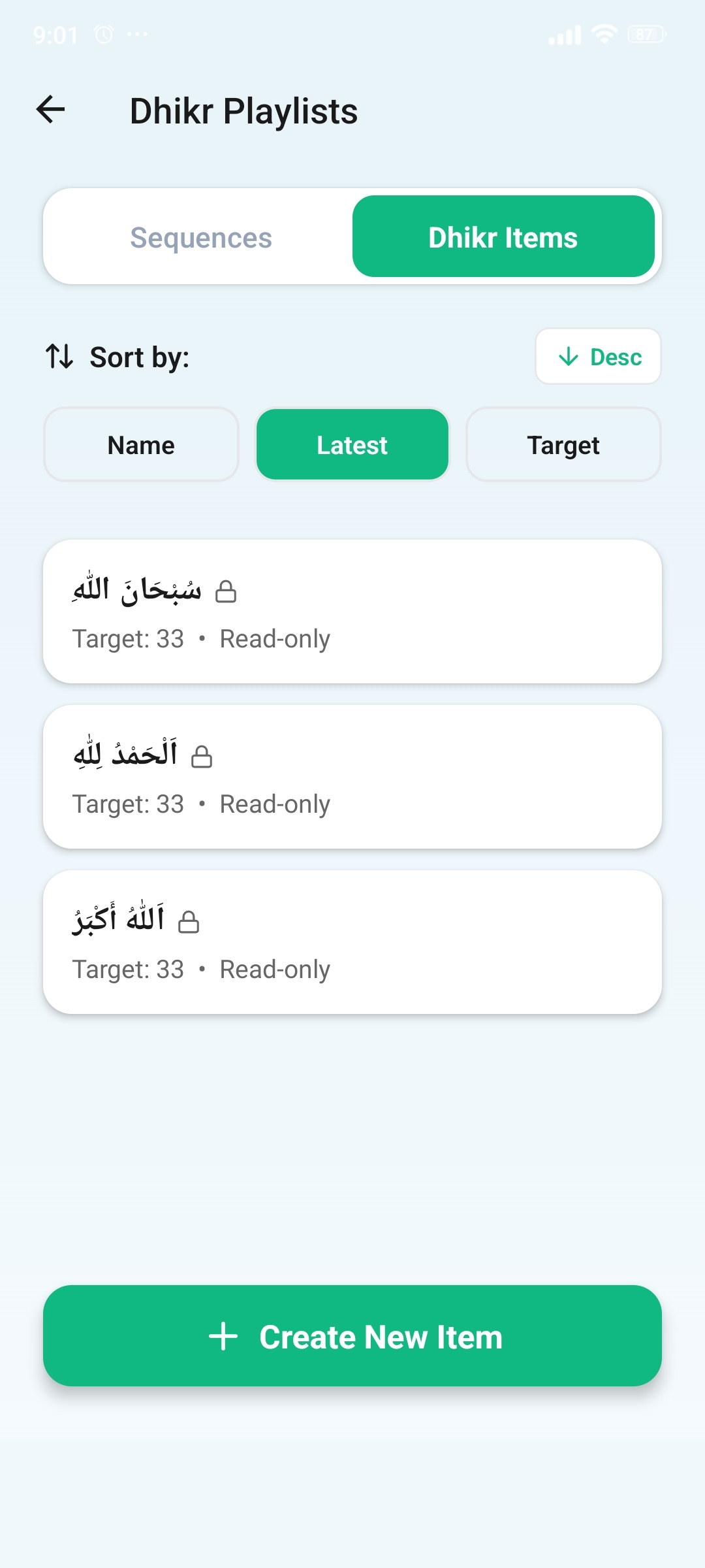 Dhikr items