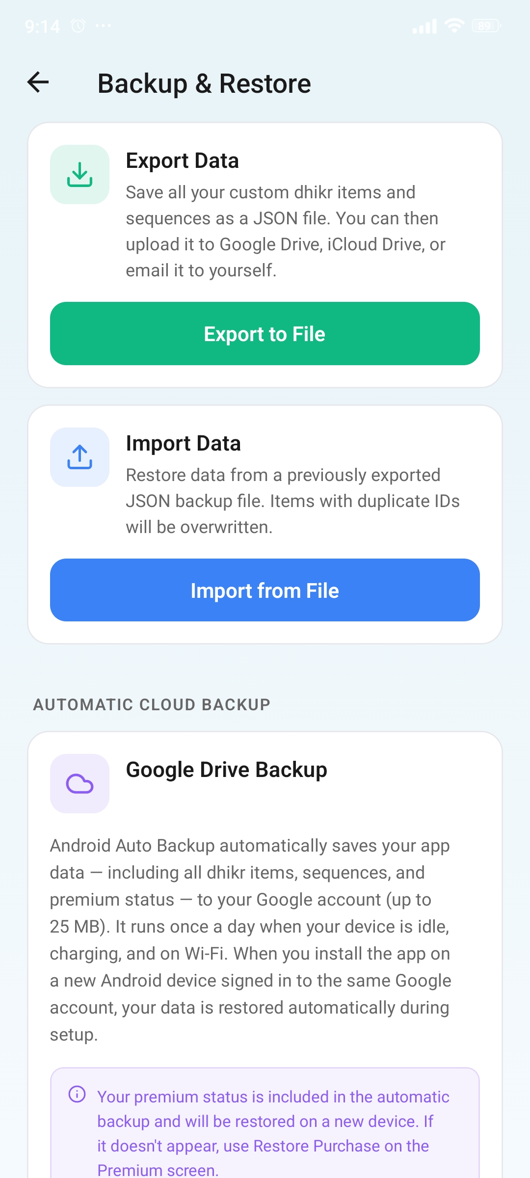 Backup and restore